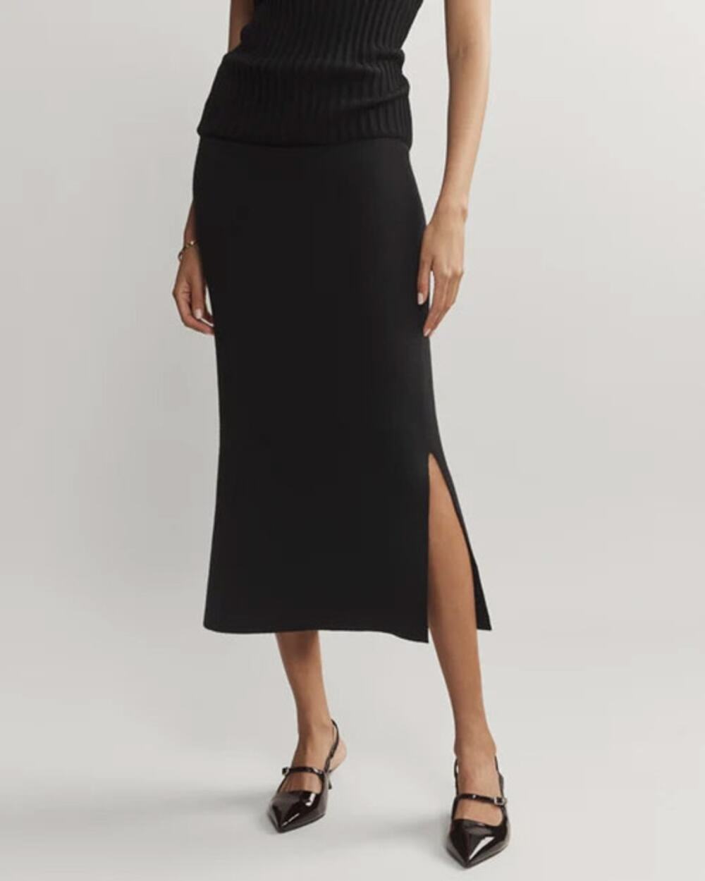 NWT RHONE Porto Merino Blend Sweater Skirt Black Small S